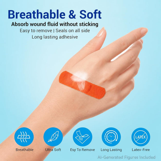 Ourmed Flexible Fabric Bandages Latex-Free 100 Count