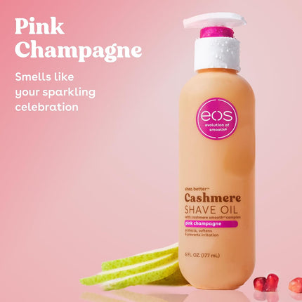 eos Cashmere Shave Oil Pink Champagne Moisturizing Soothes Prevents Irritation Razor Burn Bikini Area Approved 6 fl oz
