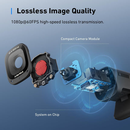 AnkerWork C310 4K Webcam for PC, 12 Megapixel, AI Auto Focus, AI Framing, AI Noise Canceling Mic, Built-In Privacy Cover, Adjustable FOV, 1080p@60FPS HDR, USB Webcam for Video Calls and Livestreams