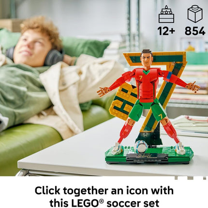 LEGO Editions Cristiano Ronaldo – Football Legend 43016 3D Figure Display Model Kit, DIY Room Decor, Building Set for Kids, Gift for 12+ Year Old Boys & Girls, 854 Pieces