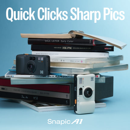 KODAK Snapic A1 كاميرا فيلم 35 ملم، قابلة لإعادة الاستخدام، تركيز بمنطقتين، خفيفة الوزن، مدمجة (رمادي راينو) (لا يشمل الفيلم وبطارية AAA)