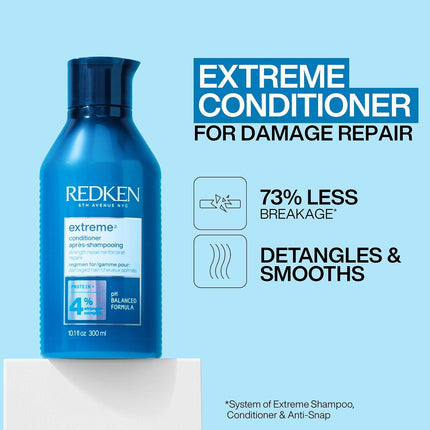 Redken Extreme Conditioner For Damaged Hair | Strengthen & Protects | 300ml Professional conditioner infused with proteins, strengthens damaged hair & leaves it feeling healthier & resilient