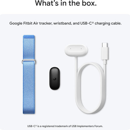 Google Fitbit Air  Screenless Activity Tracker with Fitness Personalized AI-Powered Coaching  Up to 7 Days Battery Life