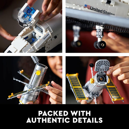 LEGO Icons NASA Space Shuttle Discovery 10283 Model Building Set - Spaceship Collection with Hubble Telescope