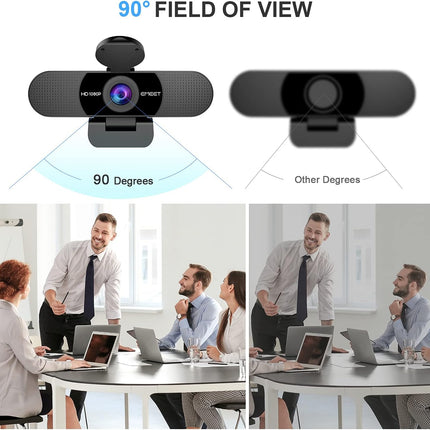 كاميرا ويب EMEET 1080P مع ميكروفون، كاميرا ويب C960 للبث بميكروفونين
