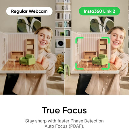 كاميرا الويب Insta360 Link 2 Black - بدقة 4K مع خاصية التحريك والإمالة والتكبير للكمبيوتر الشخصي/Mac