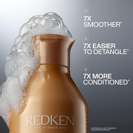 Redken All Soft Shampoo | Gently Cleanses & Softness Dry Hair | 300ml Professional formula with argan oil & moisture complex that gently cleanses, softens & is safe for color-treated hair