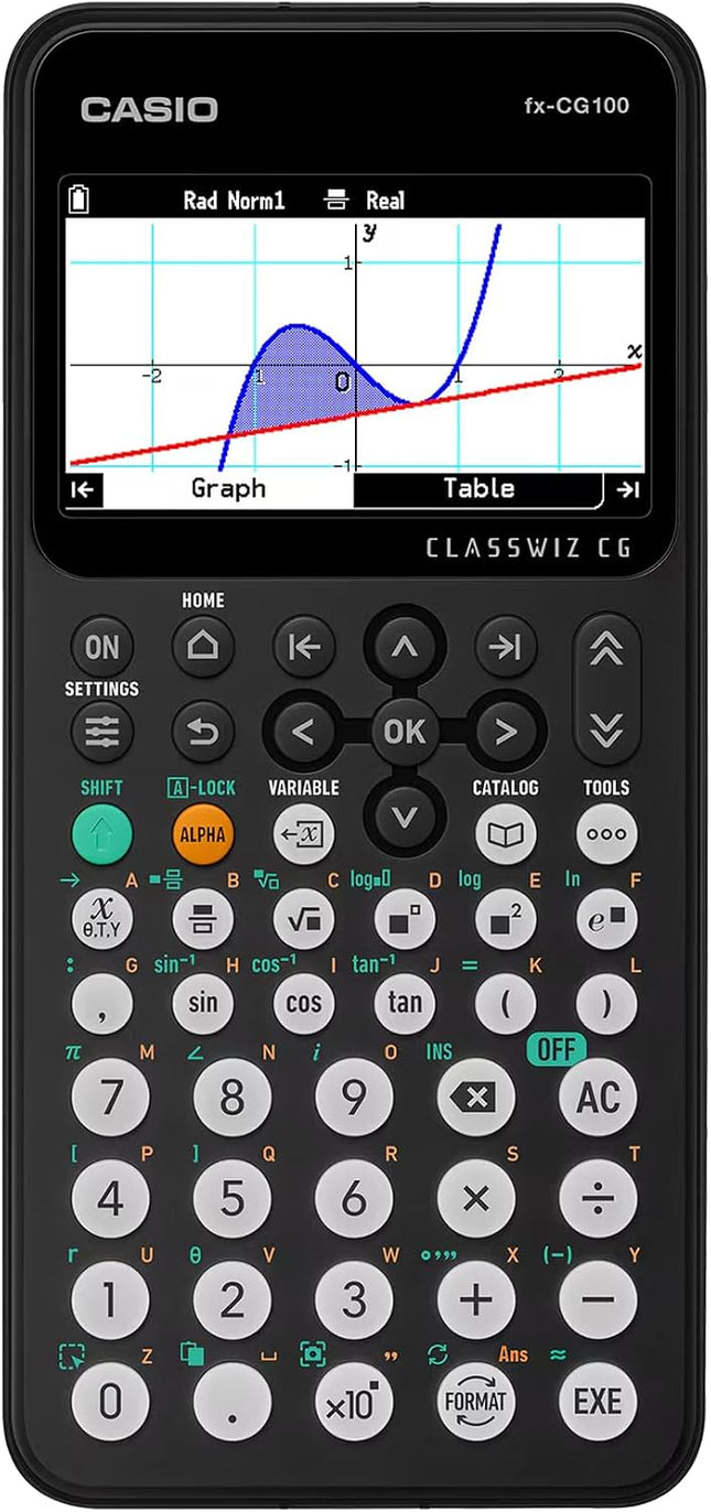 Casio FX-CG100-W-DT Color Graphing Calculator with High-Resolution Display for Students & Professionals