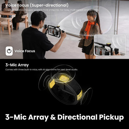 ميكروفون لاسلكي - Insta360 Mic Pro (أربع وحدات إرسال + وحدة استقبال + علبة شحن)