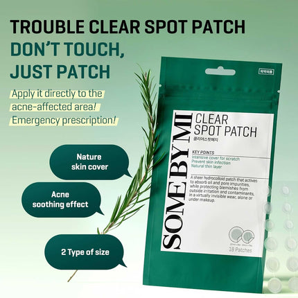 Some By Mi 30 Days Miracle Clear Spot Patch, Hydrocolloid Pimple Patches, 18 Count