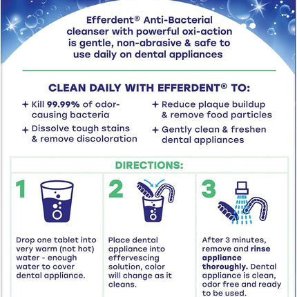 Efferdent Denture Cleaner Tablets, Minty Fresh & Clean, 126 Count