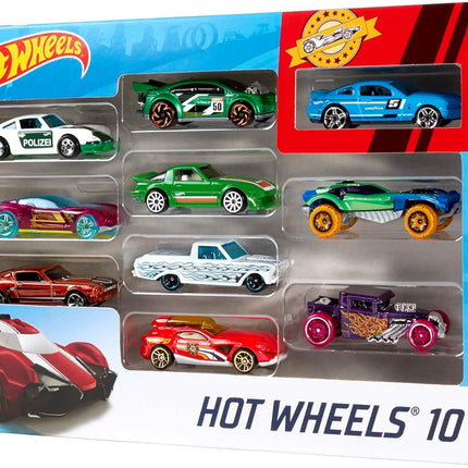 Hot Wheels Set Of 10 1:64 Scale Toy Trucks And Cars For Kids And Collectors, Styles May Vary