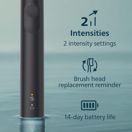 Philips Sonicare 4100 Rechargeable Electric Toothbrush with Pressure Sensor, Black HX3681/24, Manual, Adult