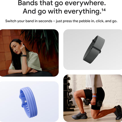 Google Fitbit Air  Screenless Activity Tracker with Fitness Personalized AI-Powered Coaching  Up to 7 Days Battery Life