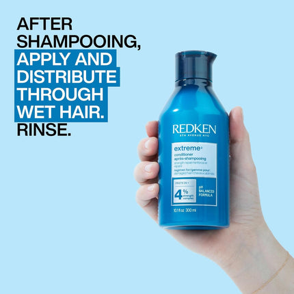 Redken Extreme Conditioner For Damaged Hair | Strengthen & Protects | 300ml Professional conditioner infused with proteins, strengthens damaged hair & leaves it feeling healthier & resilient