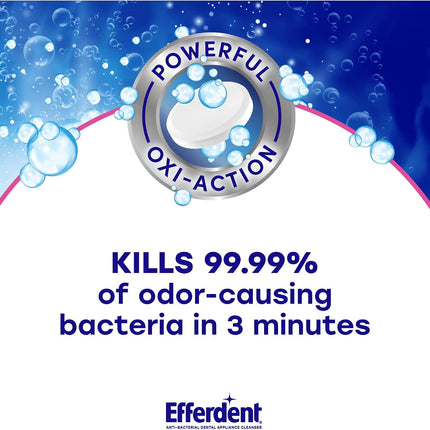 Efferdent Retainer Cleaning Tablets, Denture Cleanser Tablets for Dental Appliances, Complete Clean, 126 Tablets