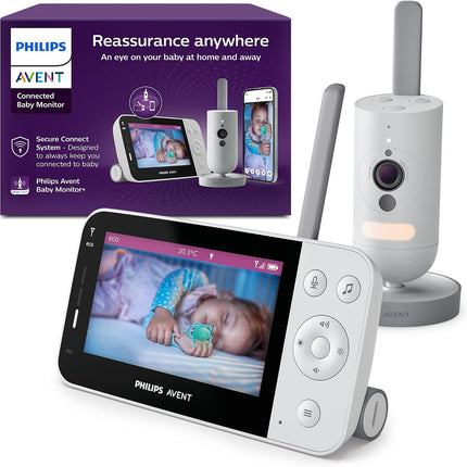 AVENT Philips Connected Videophone with Wi-Fi, HD Camera, Infrared Night Vision Function, Scream Detection, Intercom Function, DEKRA Certified Private and Safe, SCD951/26
