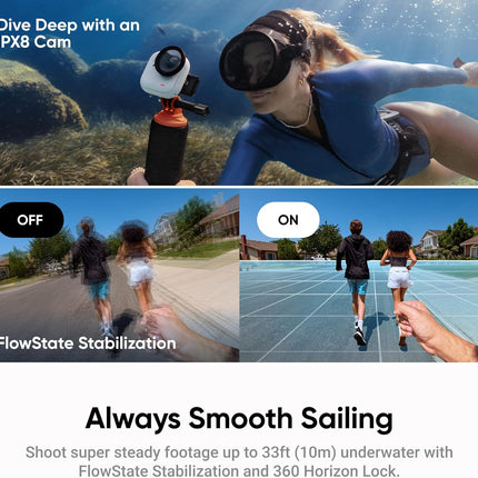 مجموعة Insta360 GO Ultra Essentials Bundle (أبيض قطبي) - كاميرا صغيرة 4K بدون استخدام اليدين، خفيفة الوزن ومحمولة، أداء ممتاز في الإضاءة المنخفضة، قابلة للتركيب في أي مكان، تثبيت FlowState، عمر بطارية 200 دقيقة