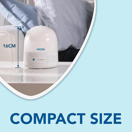 جهاز ترطيب فيكس الشخصي بالرذاذ البارد فوق الصوتي - صغير، سهل الاستخدام، هادئ - إخراج رذاذ ثابت - للاستخدام في المنزل والمكتب وغرفة الأطفال، يتضمن وسادة بخار للزيوت العطرية - يصل إلى 5 ساعات - VUL510E1