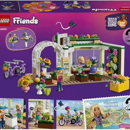 LEGO Friends Creative Flower Shop 42693 Flower Shop Toy, Artificial Flowers, 2 Mini Dolls & Bike, Miniature Set, Gift for 7+ Year Old Girls & Boys, 377 Pieces