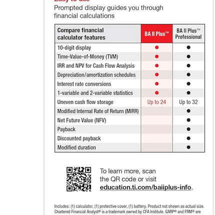 Texas Instruments BA II Plus Financial Calculator