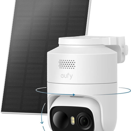 eufy Security eufyCam C37 2K Solar Security Camera Outdoor Wireless, 360° Pan & Tilt AI Tracking, Human/Pet/Vehicle Detection, Flexible Solar Panel, Color Night Vision, No Monthly Fee