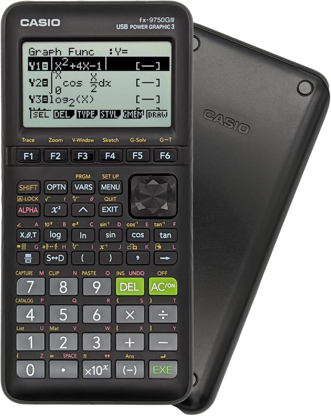 Casio fx-9750GIII, Standard Graphing Calculator, Python and Natural Text Book Display, Black