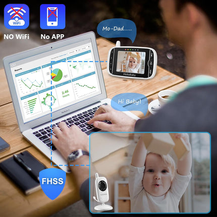 HelloBaby Baby Monitor Camera and Audio, 3.2 Inch Baby Camera Monitor