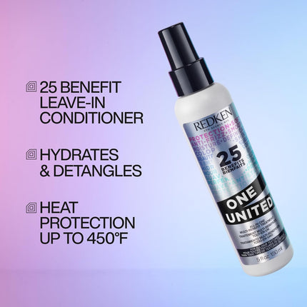Redken One United | 25 Multi-Benefits Leave-In Treatment Spray Care | 150ml Professional sulfate-free 25 multi-benefits treatment spray increases manageability, protection & conditions the hair