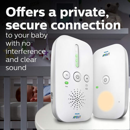 Philips Avent DECT Baby Monitor, 100% private connection, Nightlight, SCD503/26
