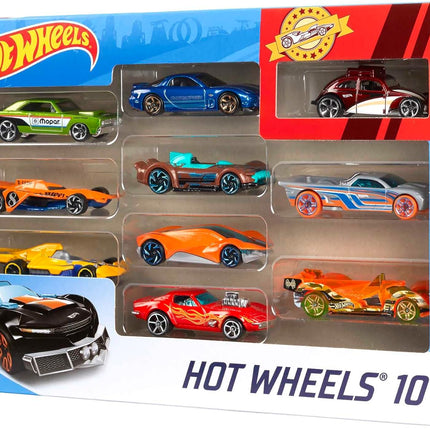 Hot Wheels Set Of 10 1:64 Scale Toy Trucks And Cars For Kids And Collectors, Styles May Vary
