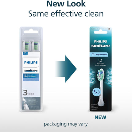 Philips Sonicare Genuine C2 Optimal Plaque Control Toothbrush Heads, 3 Brush Heads, White, HX9023/65