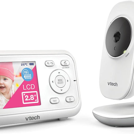 VTech VM3250 Video Baby Monitor with Camera,300m Long Range, Baby Monitor with 2.8" LCD Screen,Up to 19-hr Video Streaming,Night Vision,Secured Transmission,Temperature Sensor,Soothing Sounds,2X Zoom