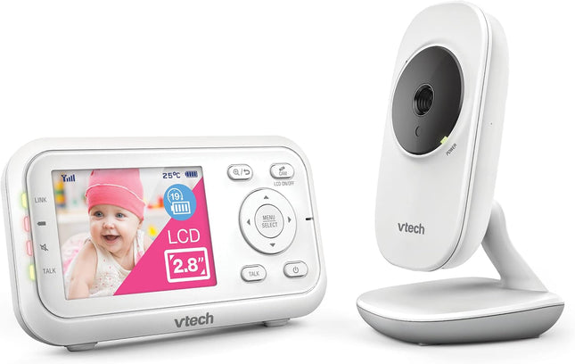 VTech VM3250 Video Baby Monitor with Camera,300m Long Range, Baby Monitor with 2.8" LCD Screen,Up to 19-hr Video Streaming,Night Vision,Secured Transmission,Temperature Sensor,Soothing Sounds,2X Zoom