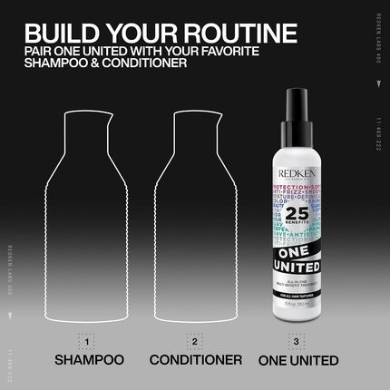 Redken One United | 25 Multi-Benefits Leave-In Treatment Spray Care | 150ml Professional sulfate-free 25 multi-benefits treatment spray increases manageability, protection & conditions the hair