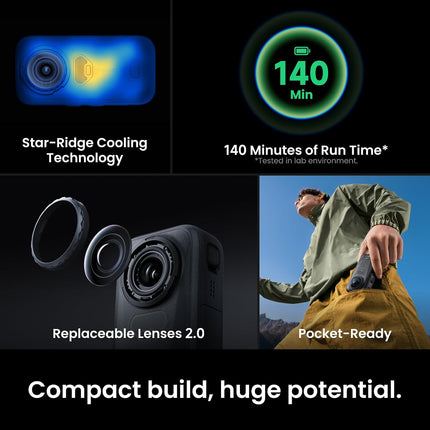 حزمة الأساسيات Insta360 X6 - كاميرا 360 بدقة 8K مع مستشعرات 1/1.1 بوصة