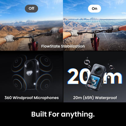 حزمة الأساسيات Insta360 X6 - كاميرا 360 بدقة 8K مع مستشعرات 1/1.1 بوصة