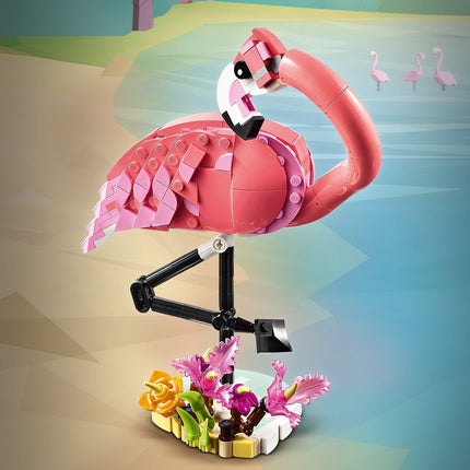 LEGO Creator 3in1 Wild Animals: Pink Flamingo 31170 Flamingo to Cockatoo to Axolotl, Animal Figure Toy, Gift for 8+ Year Old Boys & Girls, 288 Pieces