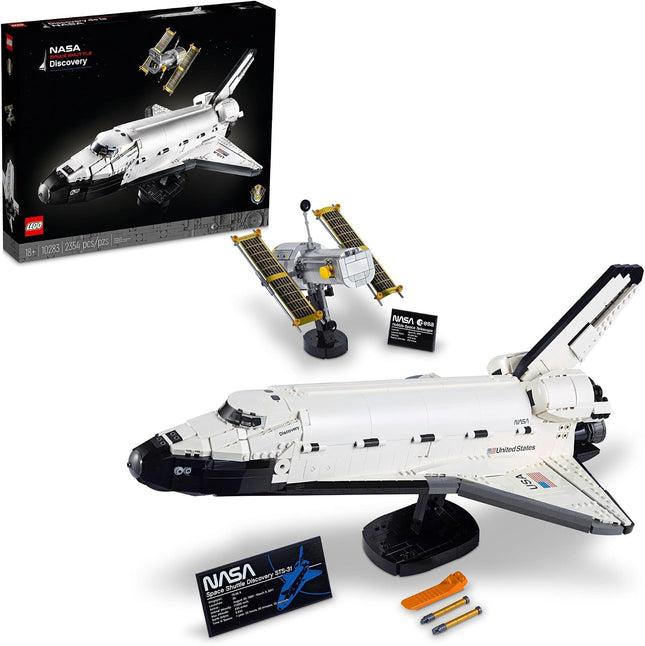 LEGO Icons NASA Space Shuttle Discovery 10283 Model Building Set - Spaceship Collection with Hubble Telescope