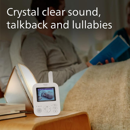 Philips AVENT Philips Baby Monitor with Camera Advanced - DEKRA Certified Private and Safe - 2.8 Inch Display, x2 Zoom, Infrared Night Vision, Lullabies (Model SCD881/26)