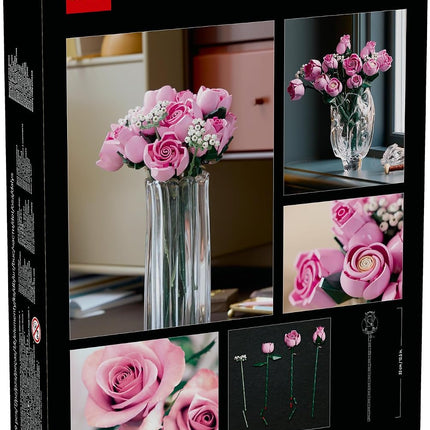 LEGO Botanicals Bouquet of Pink Roses 10374 Artificial Flowers, Baby's Breath Sprigs, Building Set for Adults, Home Decor, DIY Gift Idea, 789 Pieces