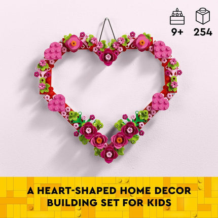 LEGO Iconic Heart Ornament 40638 Display Model with Flowers, Leaves & Hearts, Arts & Crafts Kit, Gift for 9+ Year Old Boys & Girls, 254 Pieces