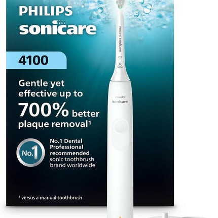 Philips Sonicare 4100 Rechargeable Electric Toothbrush with Pressure Sensor, Black HX3681/24, Manual, Adult