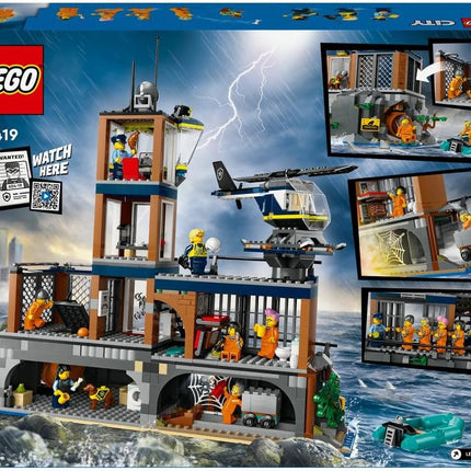 LEGO City Police Prison Island 60419 Police Toy, Helicopter, Boat, 7 Minifigures plus Dog & Shark Figures, Gift for 7+ Year Old Boys & Girls, 980 Pieces