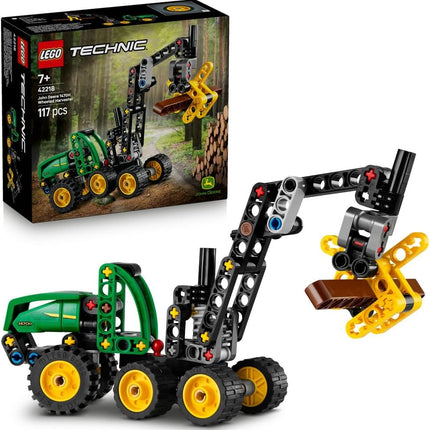 LEGO Technic John Deere 1470H Wheeled Harvester 42218 Construction Vehicle Toy, Rotating Boom & Working Claw, STEM Model Kit, Gift for 7+ Year Old Boys & Girls, 117 Pieces