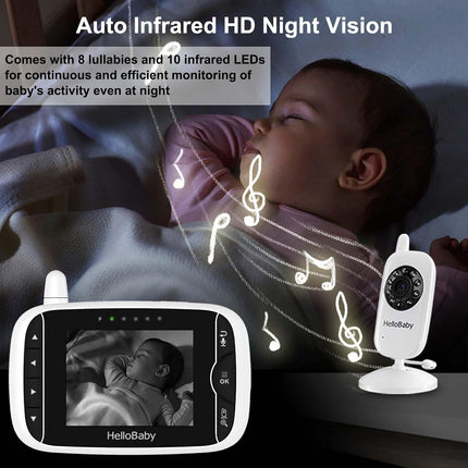 HelloBaby Baby Monitor Camera and Audio, 3.2 Inch Baby Camera Monitor