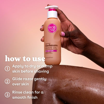eos Cashmere Shave Oil Pink Champagne Moisturizing Soothes Prevents Irritation Razor Burn Bikini Area Approved 6 fl oz