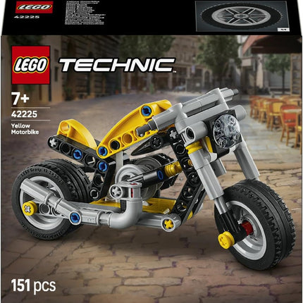 LEGO Technic Yellow Motorbike 42225 Motorbike Model Kit, 3-Piston Engine, STEM Building Set for Kids, Gift for 7+ Year Old Boys & Girls, 151 Pieces