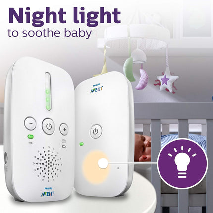 Philips Avent DECT Baby Monitor, 100% private connection, Nightlight, SCD503/26