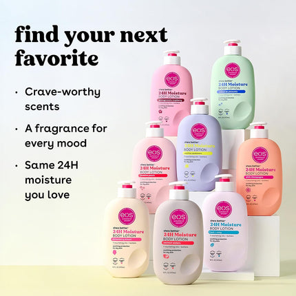 eos Shea Better Body Lotion- Pomegranate Raspberry, 24-Hour Moisture Skin Care, Lightweight & Non-Greasy, Made with Natural Shea, Vegan, 16 fl oz